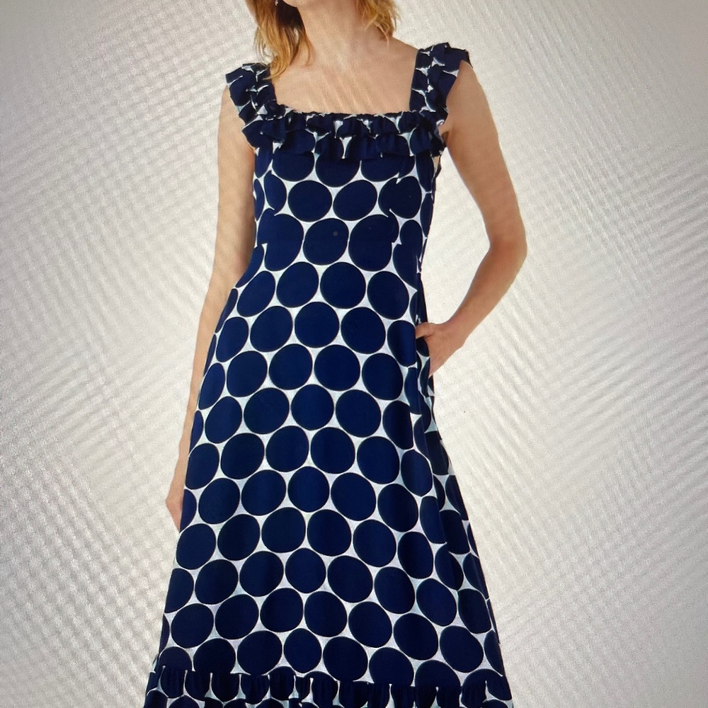 Kate Spade  -Joy Dot Ruffle Midi Dress